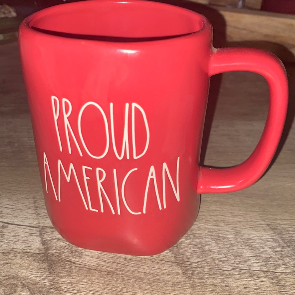 Rae Dunn Proud American Red Cup Mug